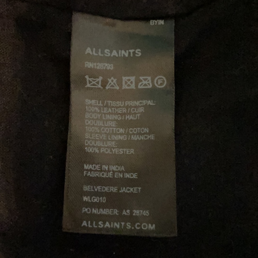 Allsaints Belvedere biker jacket. UK 6/ US 2. - Picture 7 of 8
